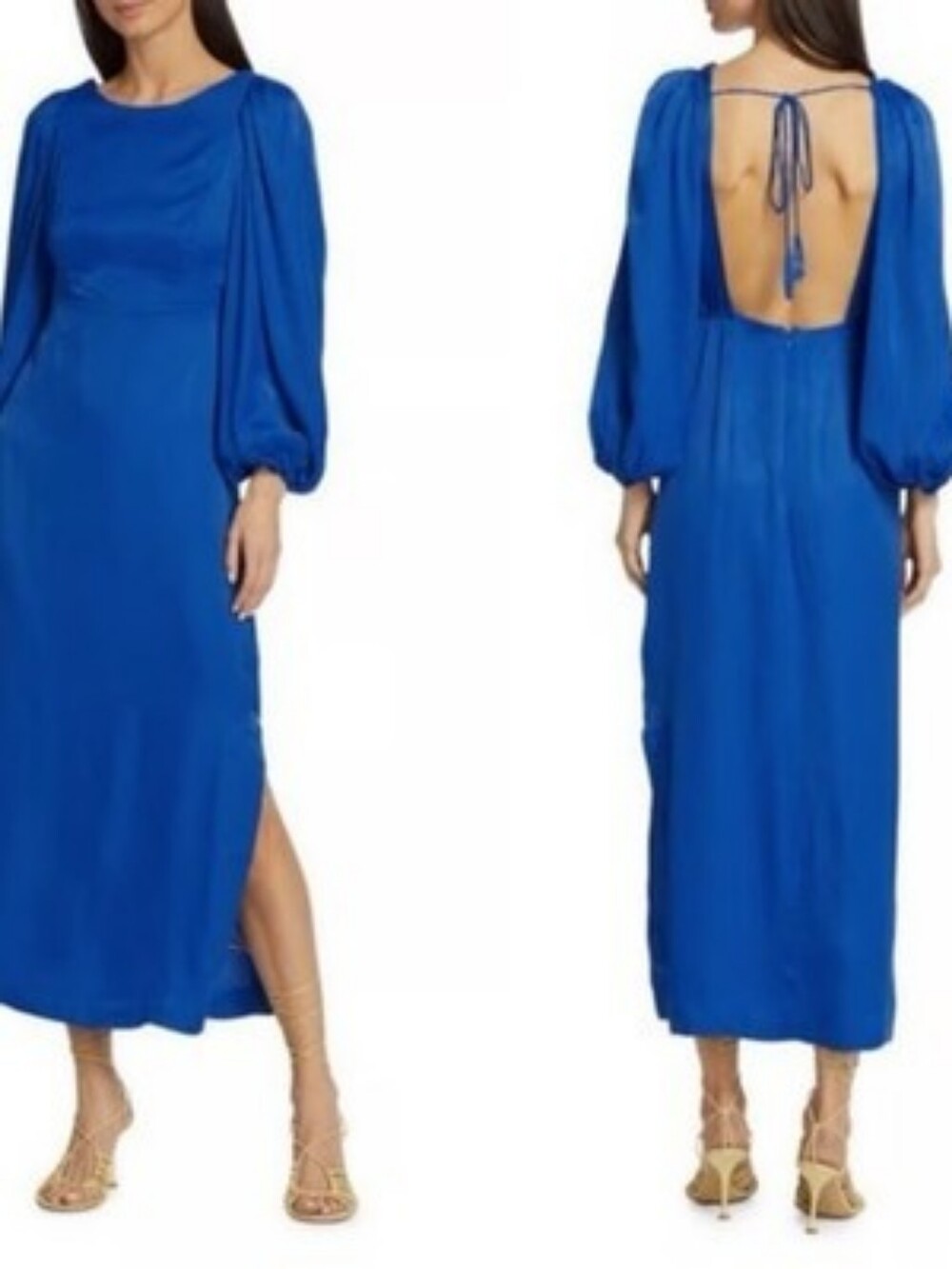 BNWT - FARM Rio Open-Back Midi Dress in Royal Blue,XL